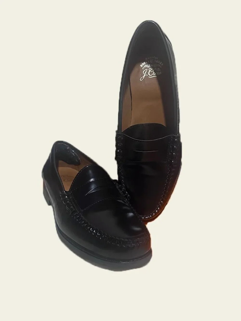 Men's Superior BOOTS & SHOES by J. CREW Black Leather Loafers with tassels 8.5